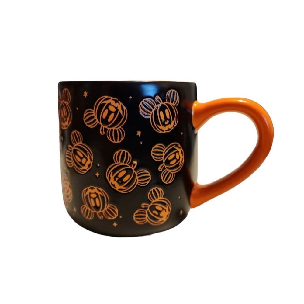 Mickey Mouse Pumpkin Jack-O'-Lantern Disney Black & Orange Halloween Mug - NEW - Picture 2 of 2